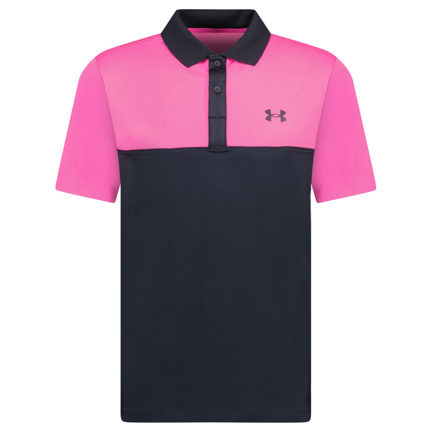 Perf 3.0 Colour Block Polo Shirt Black & Pink