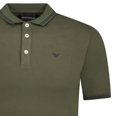 Emporio Armani Eagle Logo Twin Tip Polo - Shirt Khaki Green - Swing Supply - Golf, Casual, Activewear Outlet Sale