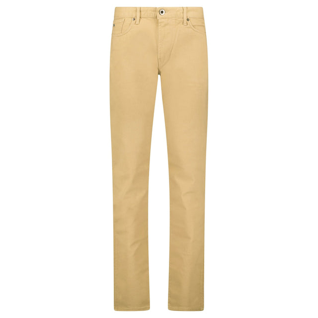 Emporio Armani J06 Slim Fit 5 Pocket Silver Eagle Belt Patch Jeans Beige - Swing Supply - Golf, Casual, Activewear Outlet Sale
