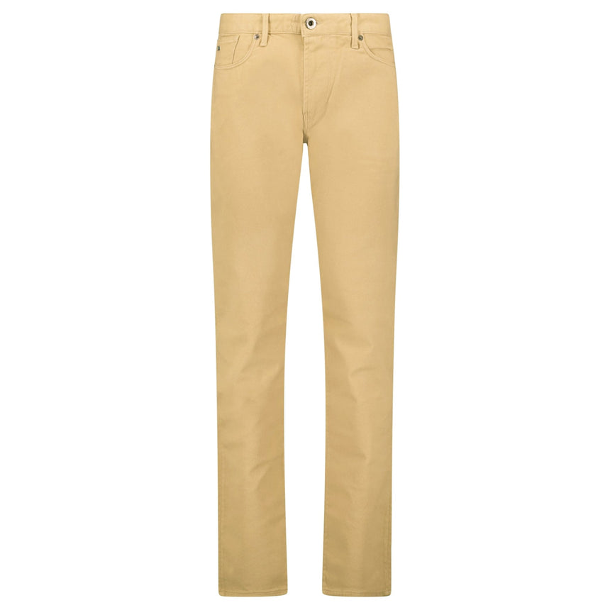Emporio Armani J06 Slim Fit 5 Pocket Silver Eagle Belt Patch Jeans Beige - Swing Supply - Golf, Casual, Activewear Outlet Sale