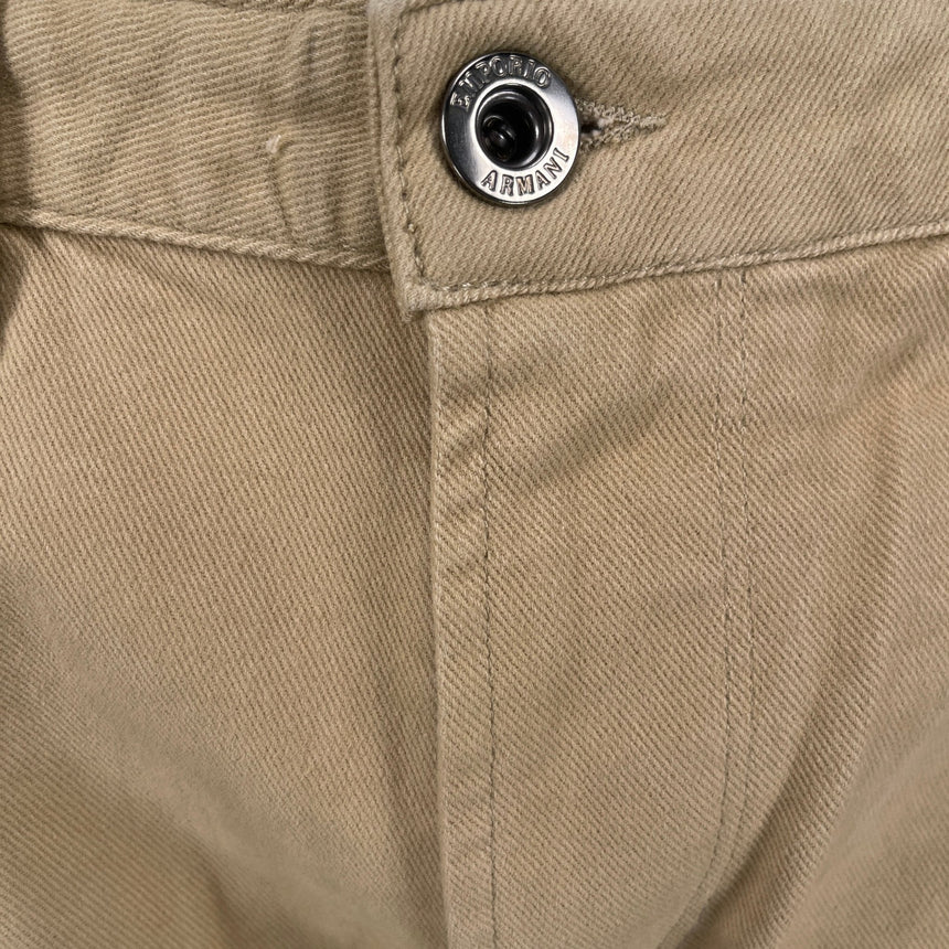 Emporio Armani J06 Slim Fit 5 Pocket Silver Eagle Belt Patch Jeans Beige - Swing Supply - Golf, Casual, Activewear Outlet Sale