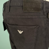 Emporio Armani J06 Slim Fit 5 Pocket Silver Eagle Belt Patch Jeans Black - Swing Supply - Golf, Casual, Activewear Outlet Sale