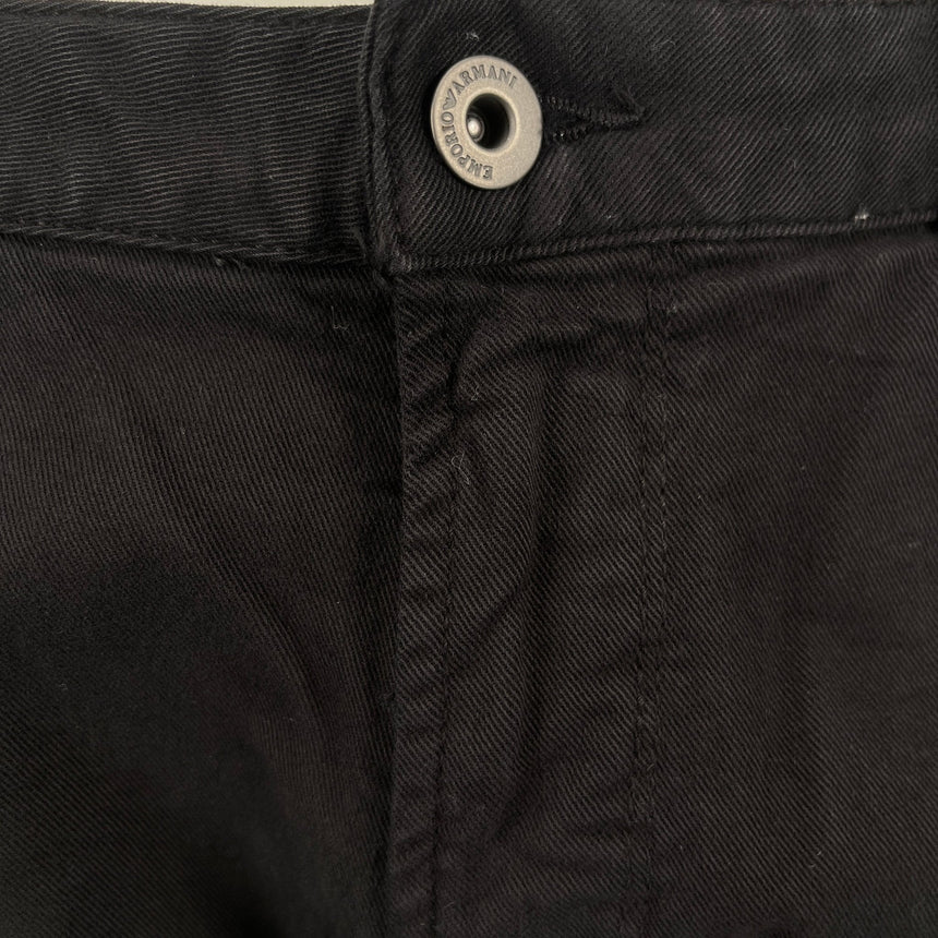Emporio Armani J06 Slim Fit 5 Pocket Silver Eagle Belt Patch Jeans Black - Swing Supply - Golf, Casual, Activewear Outlet Sale