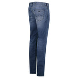 Emporio Armani J06 Slim Fit 5 Pocket Silver Eagle Belt Patch Jeans Blue - Swing Supply - Golf, Casual, Activewear Outlet Sale