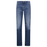 Emporio Armani J06 Slim Fit 5 Pocket Silver Eagle Belt Patch Jeans Blue - Swing Supply - Golf, Casual, Activewear Outlet Sale