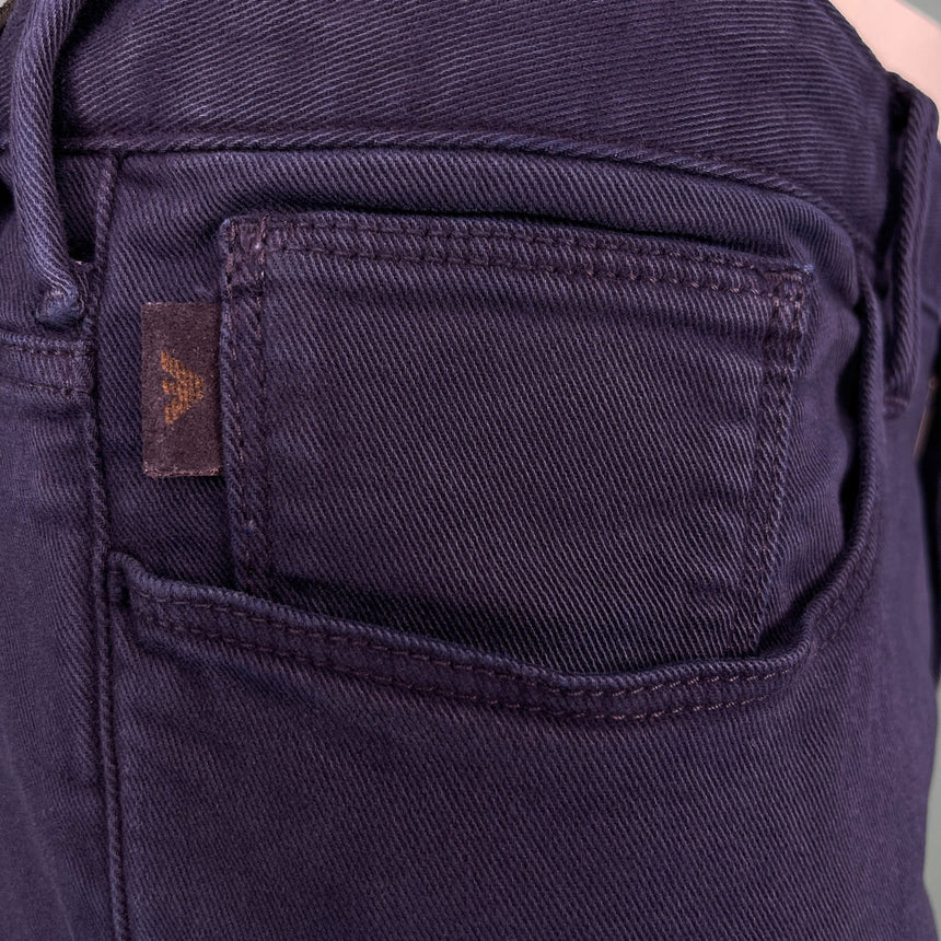 Emporio Armani J06 Slim Fit 5 Pocket Silver Eagle Belt Patch Jeans Navy - Swing Supply - Golf, Casual, Activewear Outlet Sale