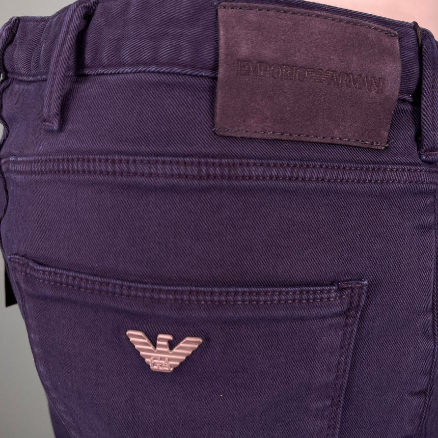 Emporio Armani J06 Slim Fit 5 Pocket Silver Eagle Belt Patch Jeans Navy - Swing Supply - Golf, Casual, Activewear Outlet Sale