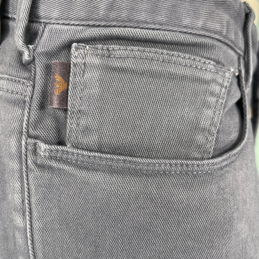 Emporio Armani J06 Slim Fit 5 Pocket Silver Eagle Blue Belt Patch Jeans Blue - Swing Supply - Golf, Casual, Activewear Outlet Sale