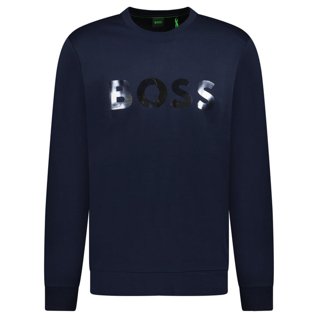 Hugo Boss Salbo Mirror Crewneck Sweatshirt Navy - Swing Supply - Golf, Casual, Activewear Outlet Sale